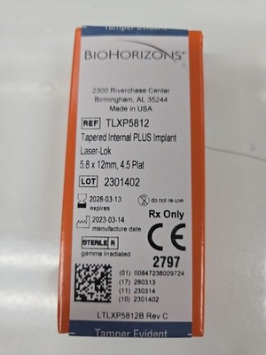 New BioHorizons Tapered PLUS Implant - 5.8 x 12mm