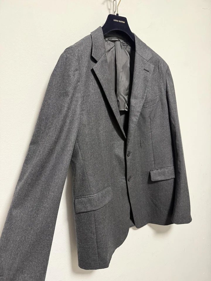 Blazer Prada Para Hombres 54R Gris Lana Dos Botones Muesca Solapa Hecho en Italia A38824 Foto 4 de 4