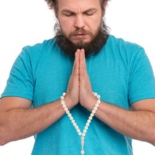 Stone Prayer Beads Bracelet Worry Beads Rosary -beads Bracelet with Tassel