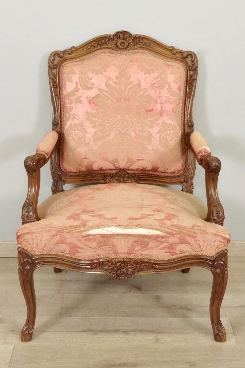 Four Louis XV style armchairs thumbnail 5