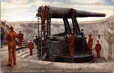 Coast Defense Gun 16-Inch Rifle U.S. Military Postcard WWI Era Colorized