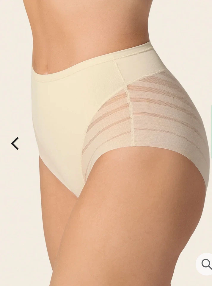 NUEVO Panty Leonisa Mujer Encaje Rayas Indetectable Clásico Modelador Marfil Talla S Foto 2 de 2