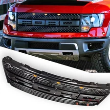 Front Grille for Replacement 2019-2014 Ford F150 SVT Raptor Grill w/letters/LEDs