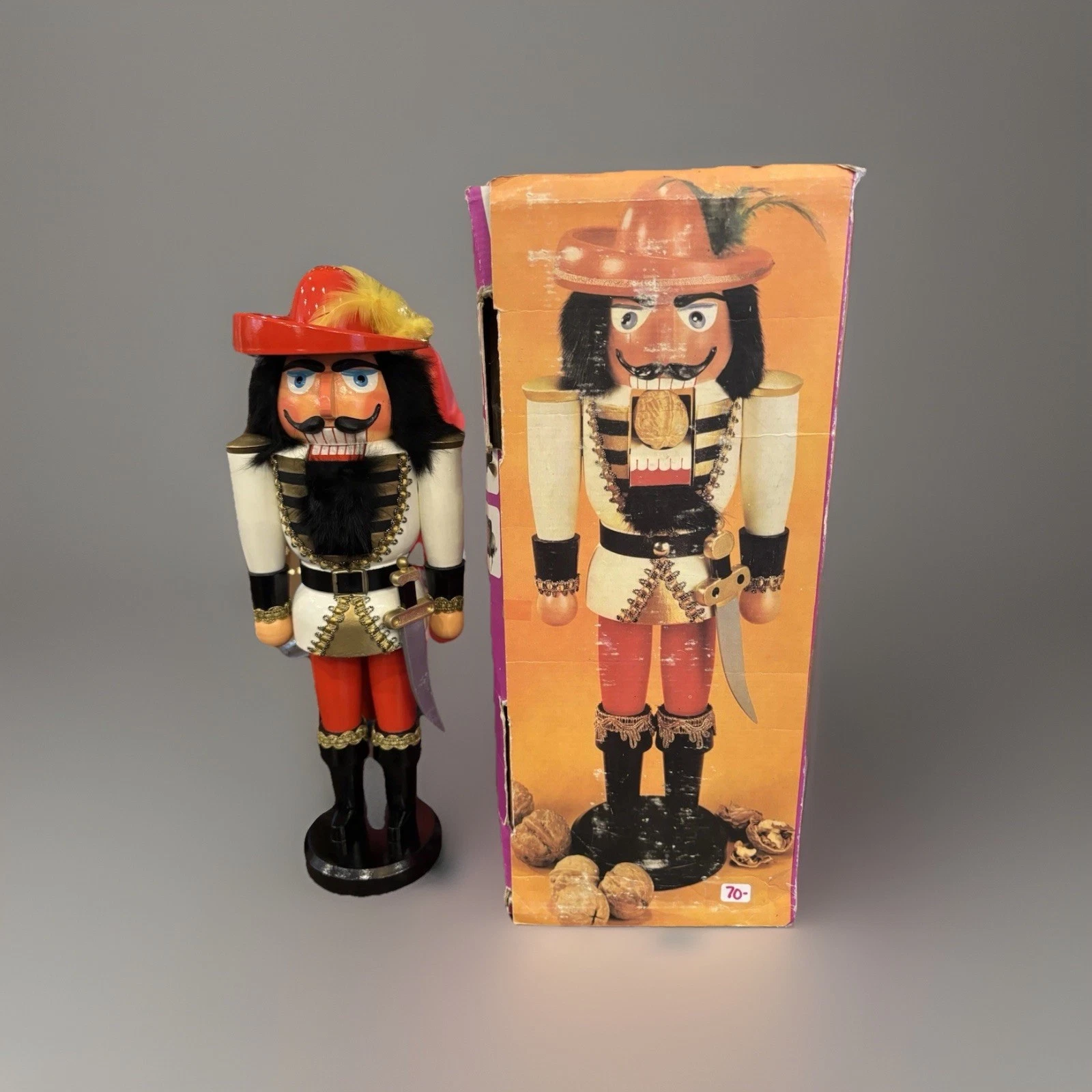 Vintage Nutcracker DDR Erzgebirge Cuirassier w/ Box VEB Spanplattenwerk Gotha