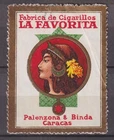 u4515/ Venezuela Caracas Tobacco Poster Stamp Label # Women La Favorita