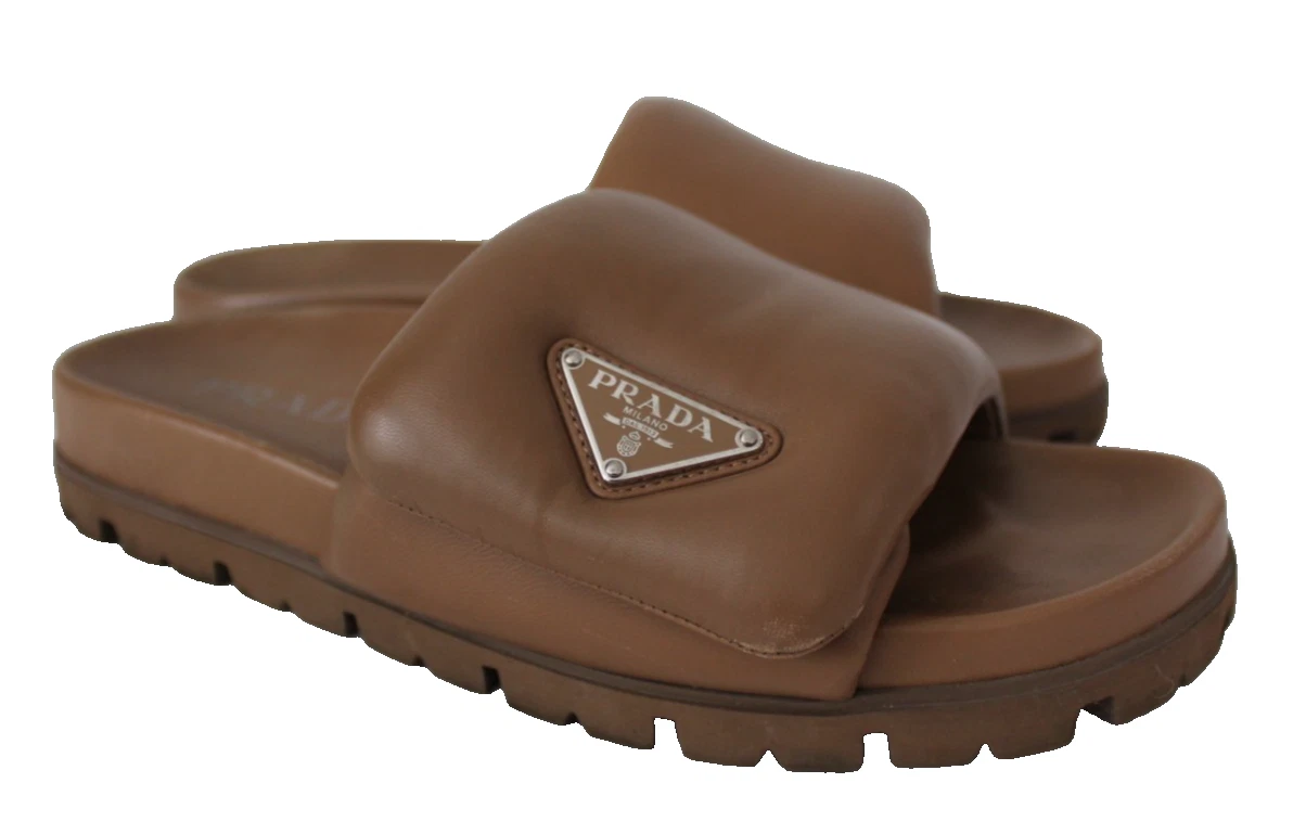 PRADA Leather Upper Slide Sandals for Women for sale | eBay