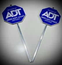 ADT Security Yard Signs (2 Pack) Official Blue Home Alarm Sign Set