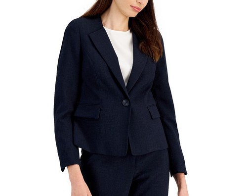 Le Suit Women's Petite Kate One-Button Suit Jacket (Indigo, 12P)