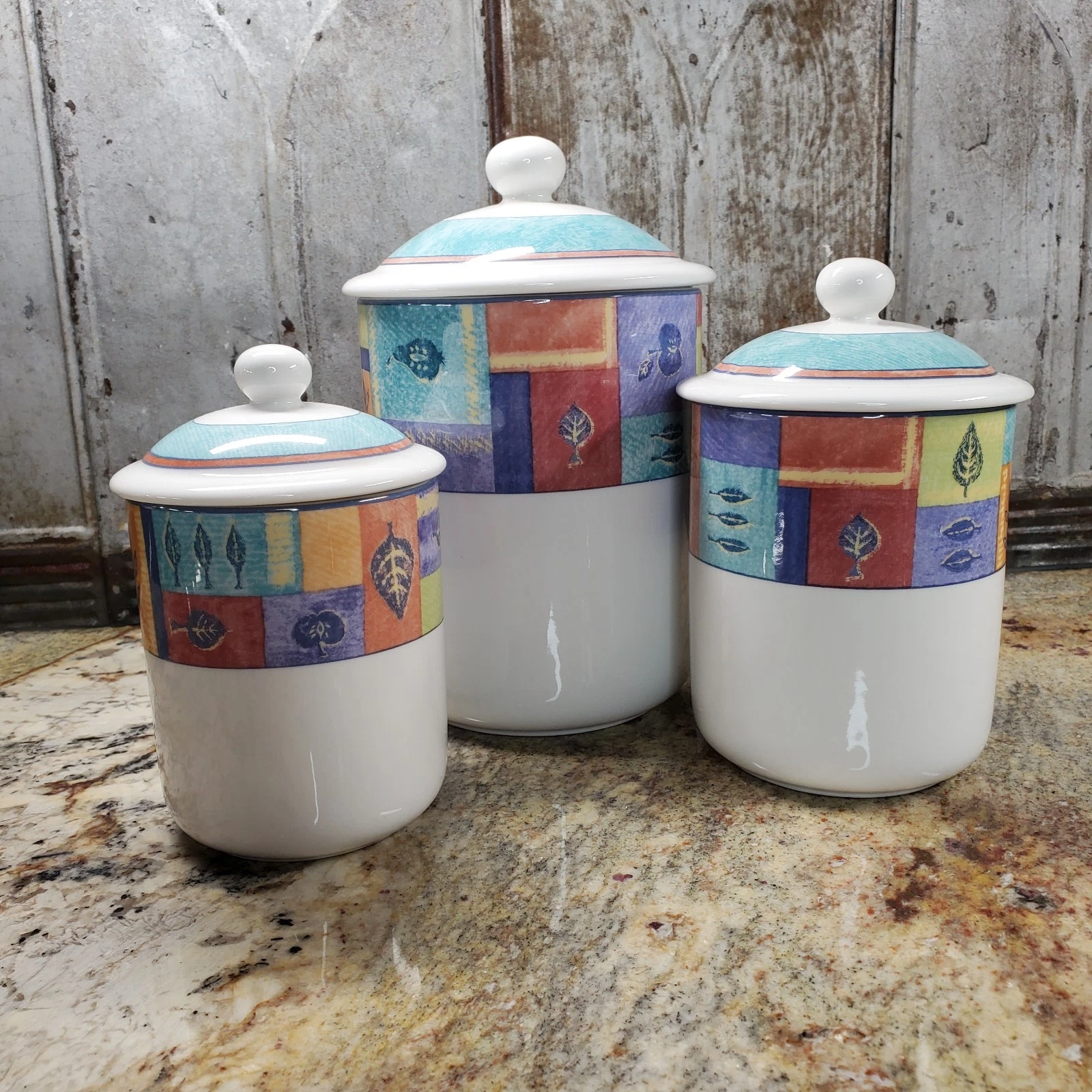 Set of 3 Doulton Everyday "Trail Finder" Canisters/ Vtg. 1997-Small, Med. &Large