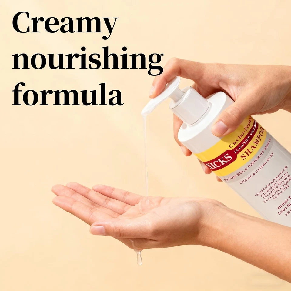 Champú de volumen con aceite de menta para enfriamiento, eliminación de caspa y control de aceite Foto 4 de 4