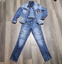Jordan Craig Legacy Edition Boys Denim Set Jacket Jeans 10 Streetwear 2 Piece