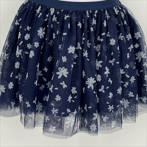 Mila and Emma Girls Flower Mesh Skirt in Navy Blue/White Size L(10/12) - Picture 6 of 11
