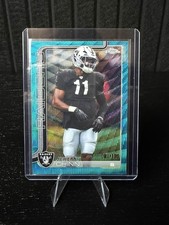2025 topps chrome jeremy chinn aqua /199 #184 raiders rookie