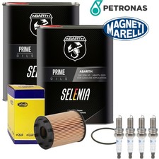4L Petronas Selenia 10W50 + Zündkerzen Ölfilter Magneti Marelli Abarth 500 Ölset