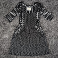 Anthropologie Saturday/Sunday Knit Mini Dress Women's S Black White Rayon EUC
