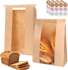 Moretoes 20 Pack Paper Bread Bags for Homemade 13.7 x 8.3 x 3.5 inches, kraft 
