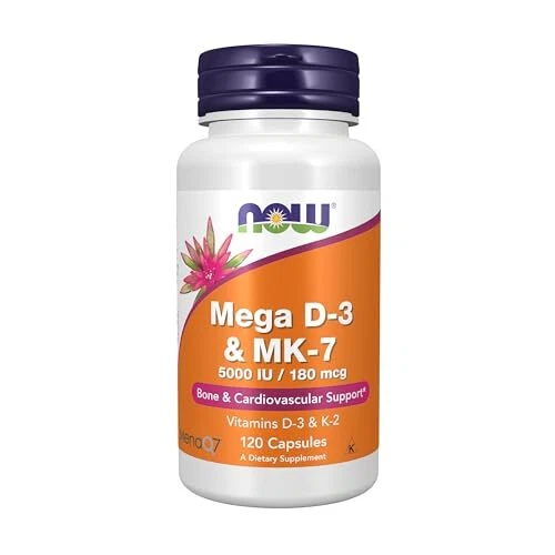 NOW FOODS Mega D-3 y MK-7 120 cápsulas vegetales Foto 4 de 4