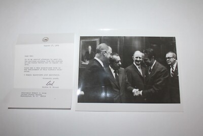 1970 Senator Bob Dole Photo Postmaster Winston Blount Signature Postal Reform