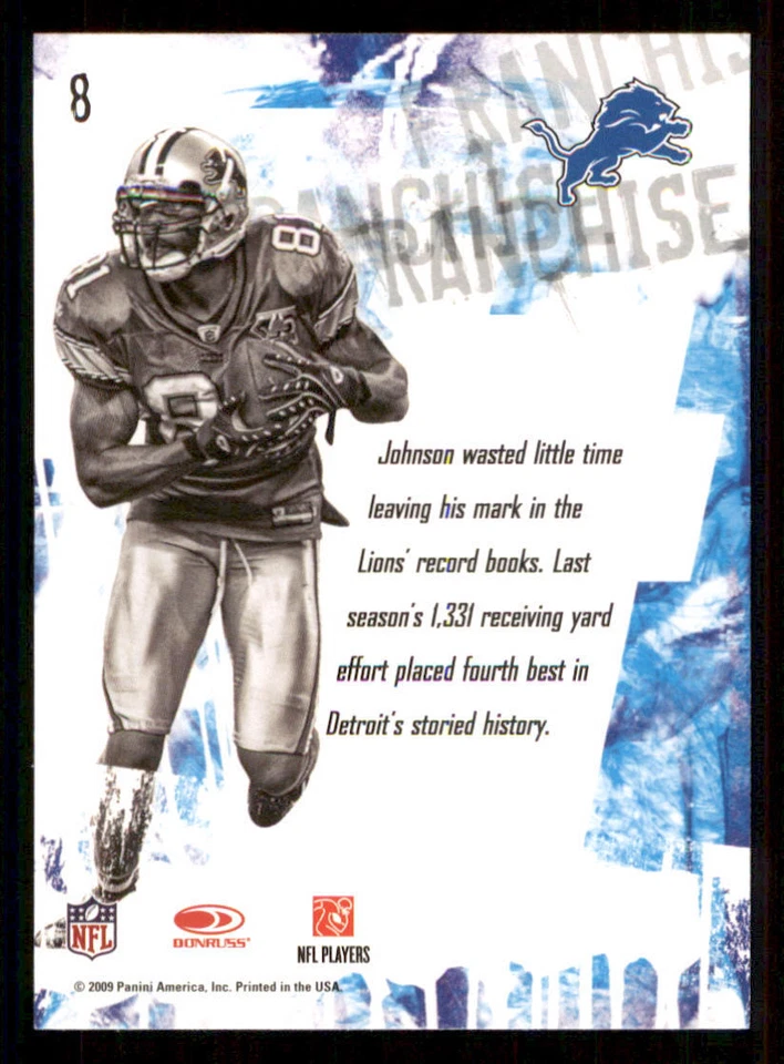 2009 Score Franchise #8 Calvin Johnson - Image 2 of 2