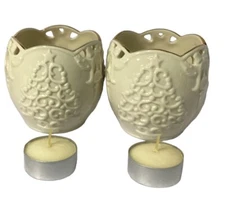 Lenox Pair Christmas Merry Lights Tree Votive Candle Holder NIB