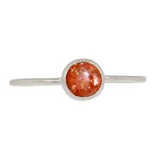 Natural Rainbow Sunstone - Madagascar 925 Silver Ring Jewelry s.6 ALLR-31155