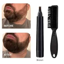 Beard Filler Pen Kit: 2PCS Beard Pen with Brush - Sweat Proof, Waterproof