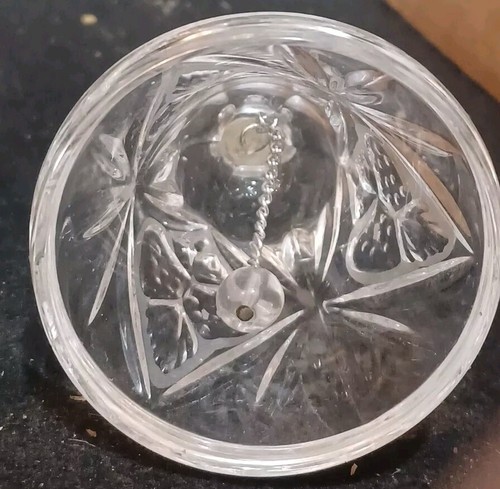 VINTAGE cloche à dîner verre cristal plomb 5" de haut taillé main Sunburst gravé - Photo 4/4