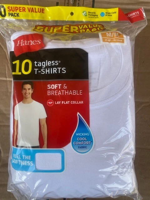 (10pk.) Hanes Men's Comfort Soft Crewneck,White,Medium (8909)-BUY MORE & SAVE!!!