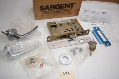 Sargent 8255 LNJ 26D 8200 Series Office or Entry Mortise Lock with LNJ Lever Tri