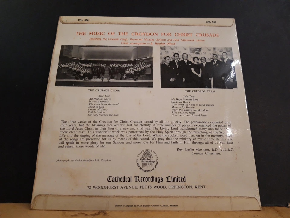 CROYDON FOR CHRIST CRUSADE  Various  10" LP  UK  Choral  Gospel   Private press - Image 2 of 4