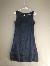 J Crew Womens Dress 2 Blue Sleeveless Silk Blend Side Solid Belted Mini Lined