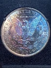 1883 cc morgan dollar gsa NGC MS62 Rainbow Toned box, COA