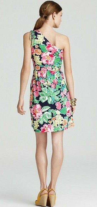 Lilly Pulitzer Teeki Getaway Garden Stretch Silk Jersey One Shoulder Dress $248 image 5