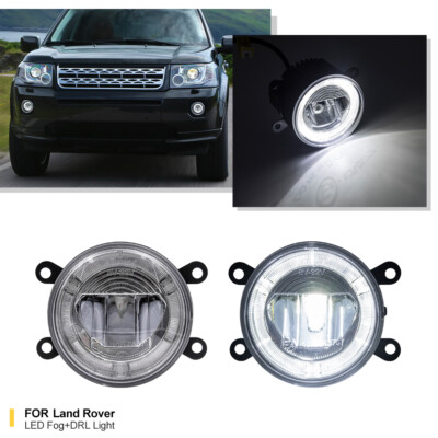 LED Fog Light W/ Halo Ring DRL for Land Rover LR2 LR4 Freelander 2 Discovery 4