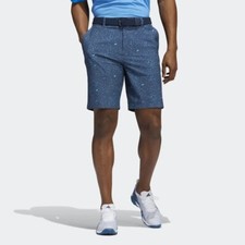 Size 34 - Adidas Men's Ultimate365 Flag Print Golf Shorts, Crew Navy/Blue Rush.