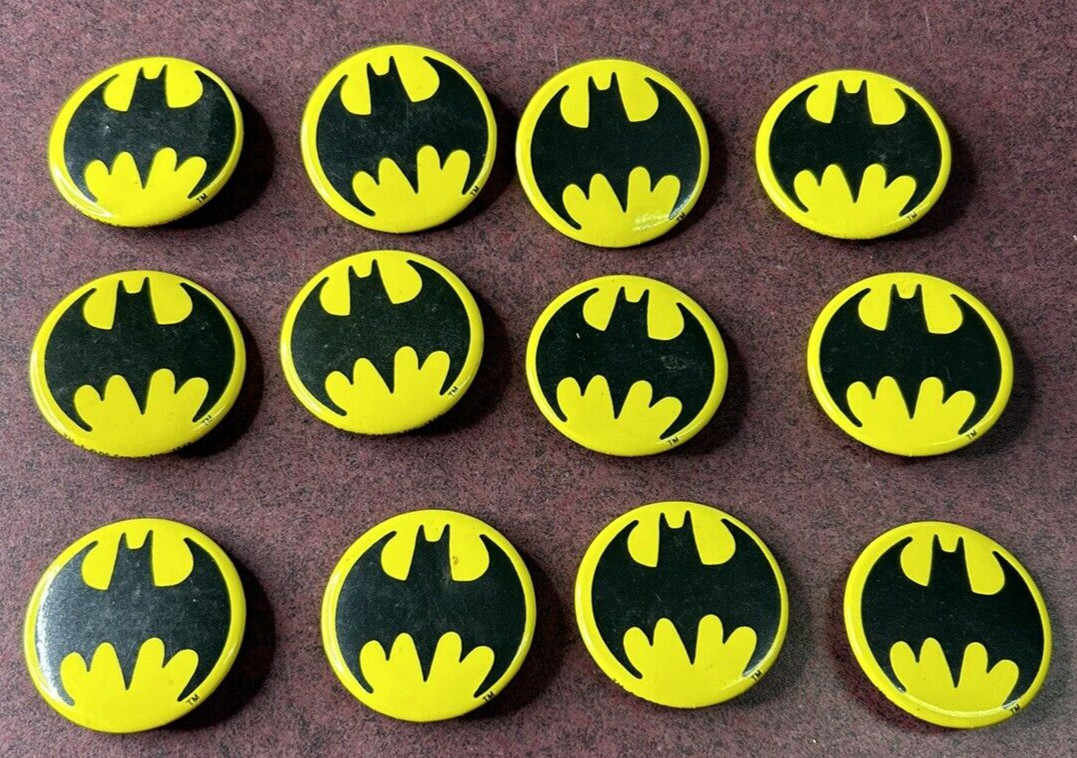 1989 Batman Button Collection DC Comics Pin Rare Original Lot of 12 Buttons