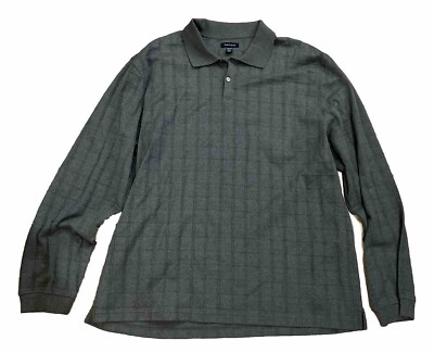 New Van Heusen Mens Polo Shirt Big & Tall Long Sleeve Cotton Blend Green NWOT