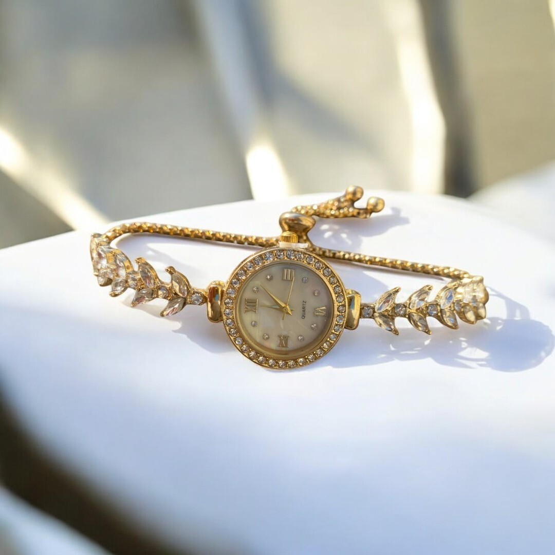 Reloj Mujer Oro Acero Inoxidable Pulsera Reloj Damas Cuarzo