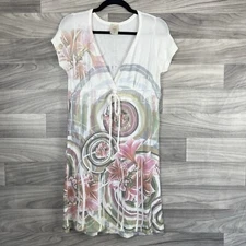 Y2K Mini Sundress Womens S Cream Tattoo Art Rock Grunge Punk Angel V-Neck 2000s