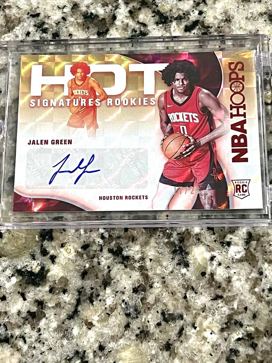 2021-22 NBA Hoops Jalen Green Rookie auto /25 RC Hot Signatures Houston Rockets