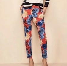 Talbots Floral Chatham Pants Womens Size 8P Colorful Bold Classic
