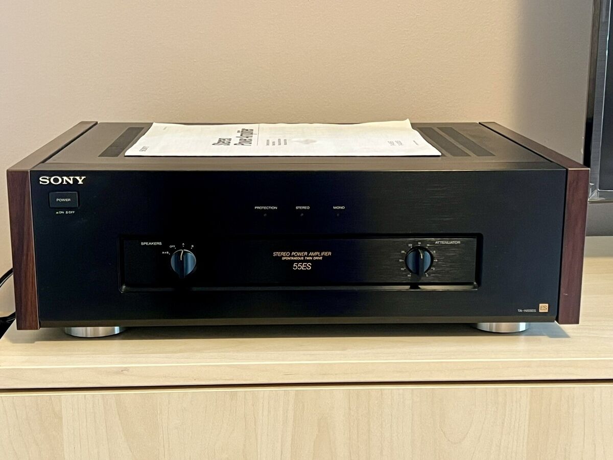 Sony TA-N55ES Stereo Power Amp, W/ Wood Side Panels, Sounds Sony TA-N55ES Stereo Power Amp, W/ Wood Side Panels, Sounds