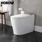 Toilet Smart Bidet LED Temp Display Elongated Toilet Auto Flush Dryer Tankless