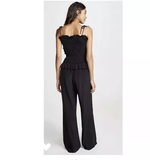 Tory Burch Smocked Jumpsuit in Black. Size XS. NWT. Retail 428
