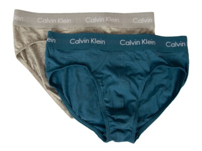 CALVIN KLEIN Herren Slip Unterhose 2er Pack Stretch Sichtbar Logo Baumwolle 