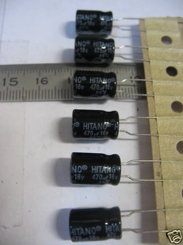 Lot de 6 Condensateurs 470µF 470MF 16V Radial Hitano