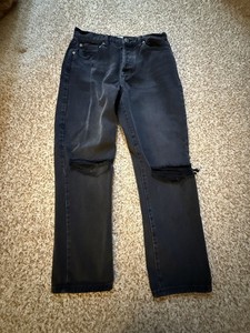 Pistola Size 29 Womens Jeans Black Wide Leg High Rise button fly 