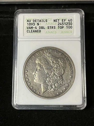 1893 p morgan silver dollar Au Details