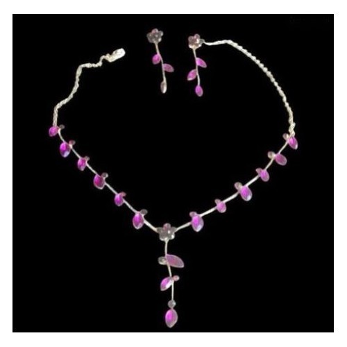Parure mariage cristal violet en argent véritable rhodié style haute joaillerie