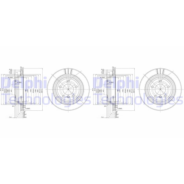 2X Delphi Bremsscheiben 298Mm BelÜFtet Hinten Passend FÜR Alpina B10 BMW 5 |-image